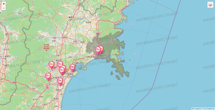 宮城県の愛の家の施設地図