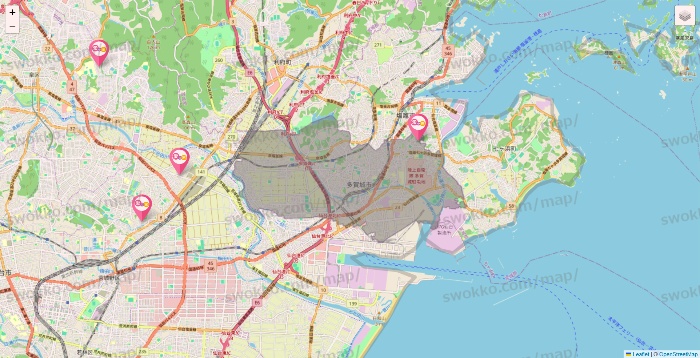 宮城県の愛の家の施設地図