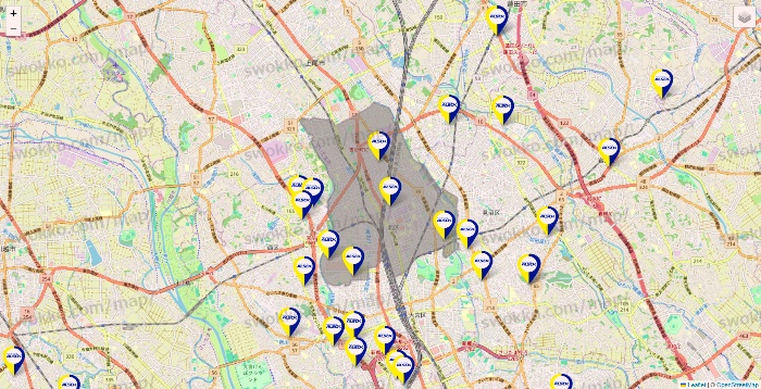 埼玉県のALSOKの介護の施設地図