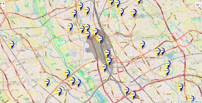 埼玉県のALSOKの介護の施設地図