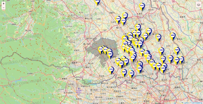 埼玉県のALSOKの介護の施設地図