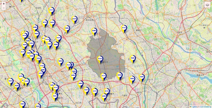 埼玉県のALSOKの介護の施設地図