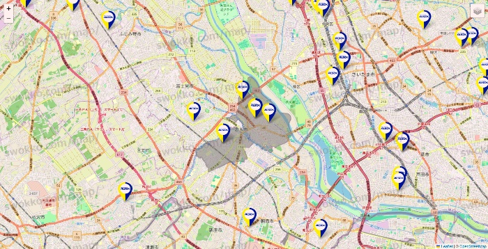 埼玉県のALSOKの介護の施設地図