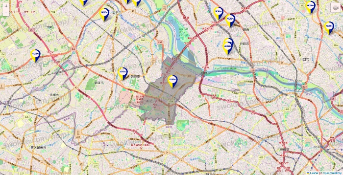 埼玉県のALSOKの介護の施設地図