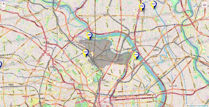 東京都のALSOKの介護の施設地図