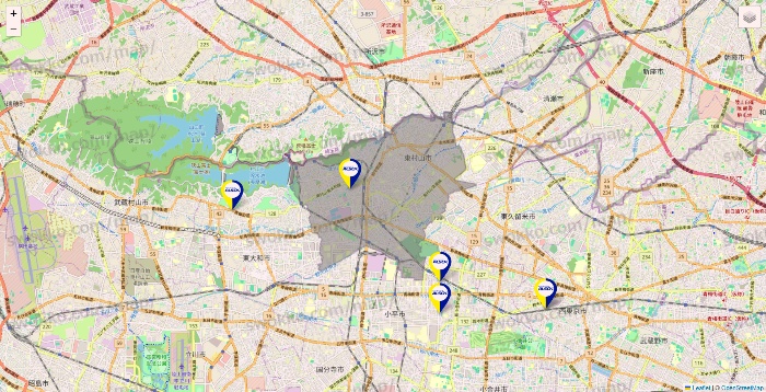 東京都のALSOKの介護の施設地図