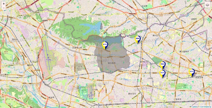 東京都のALSOKの介護の施設地図