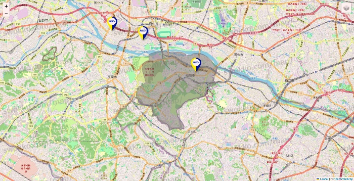 東京都のALSOKの介護の施設地図