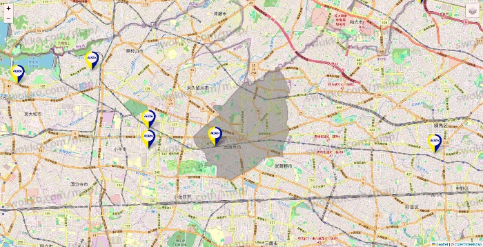 東京都のALSOKの介護の施設地図