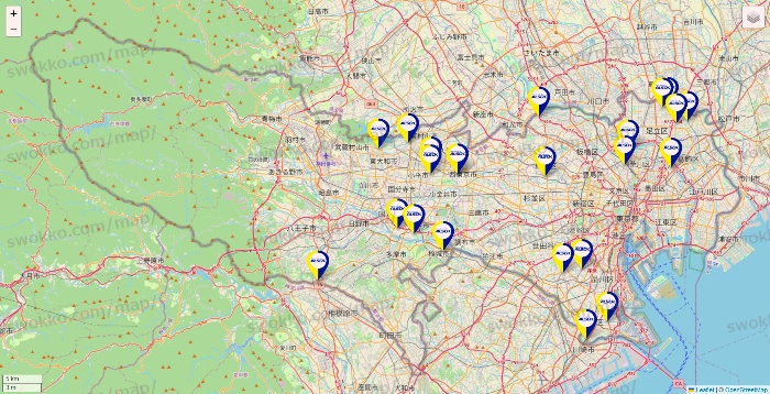 東京都のALSOKの介護の店舗地図