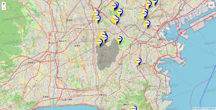 神奈川県のALSOKの介護の施設地図