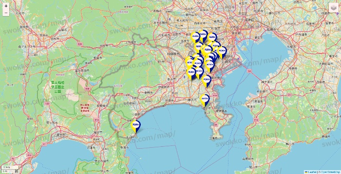 神奈川県のALSOKの介護の店舗地図