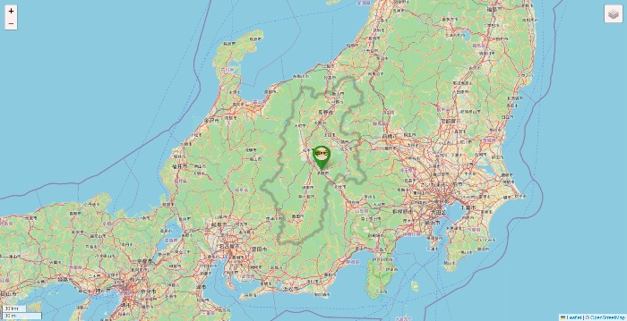 長野県の亜熱帯の店舗地図