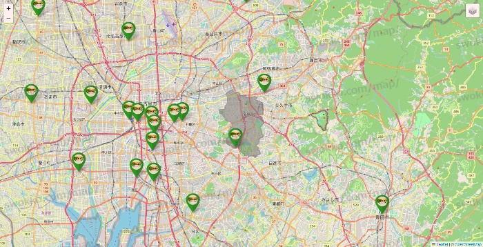 愛知県の亜熱帯の店舗地図