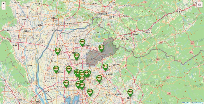 愛知県の亜熱帯の店舗地図