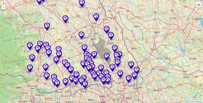 埼玉県のエニタイムフィットネスの店舗地図