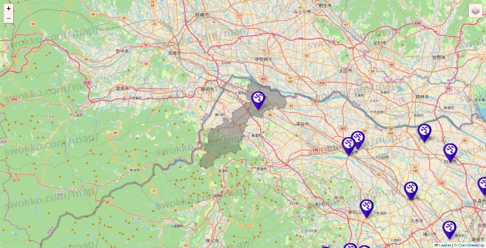 埼玉県のエニタイムフィットネスの店舗地図