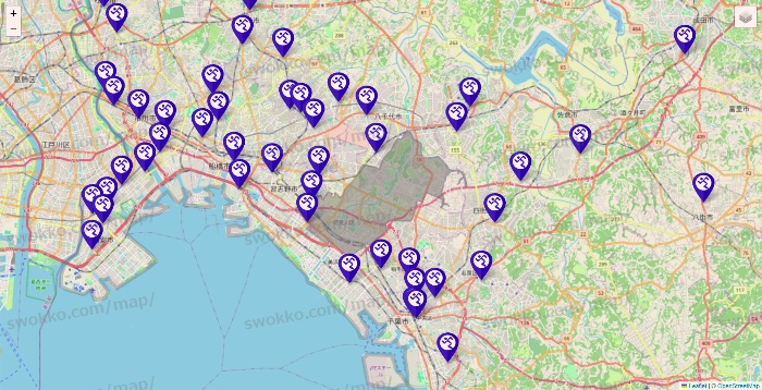 千葉県のエニタイムフィットネスの店舗地図