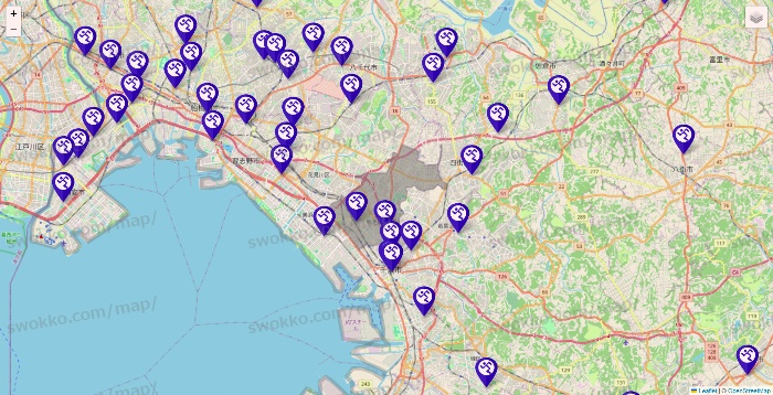 千葉県のエニタイムフィットネスの店舗地図