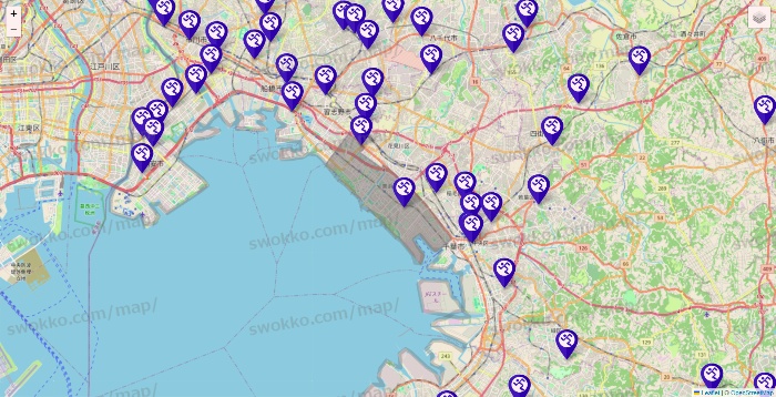 千葉県のエニタイムフィットネスの店舗地図