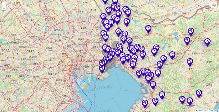 千葉県のエニタイムフィットネスの店舗地図