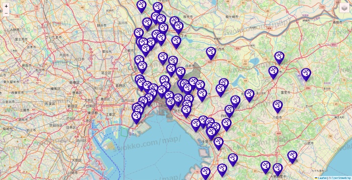 千葉県のエニタイムフィットネスの店舗地図