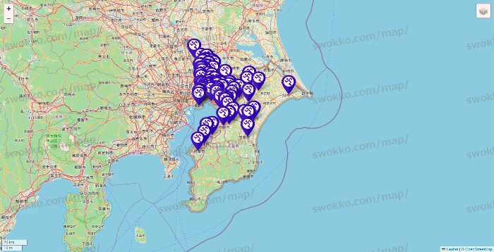 千葉県のエニタイムフィットネスの店舗地図