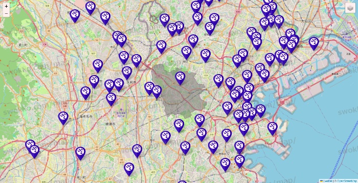 神奈川県のエニタイムフィットネスの店舗地図