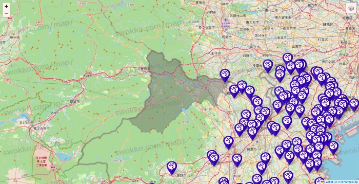 神奈川県のエニタイムフィットネスの店舗地図