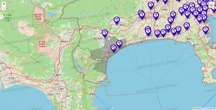 神奈川県のエニタイムフィットネスの店舗地図