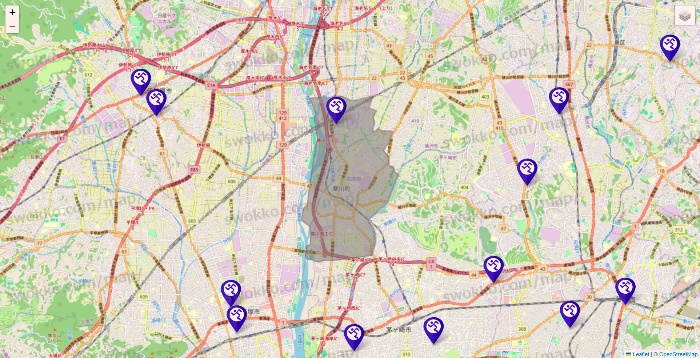 神奈川県のエニタイムフィットネスの店舗地図