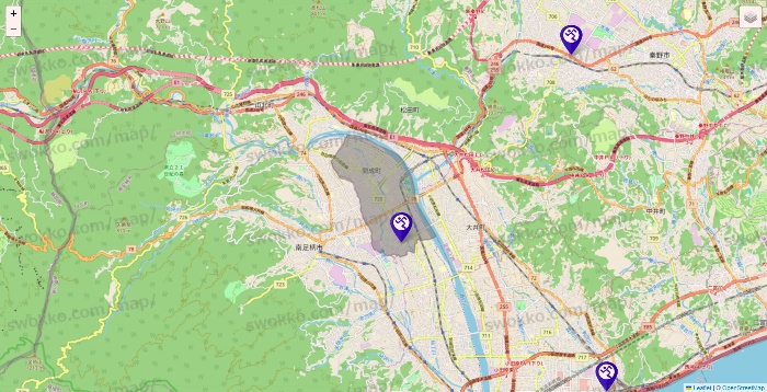 神奈川県のエニタイムフィットネスの店舗地図
