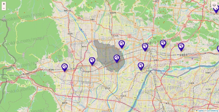 岐阜県のエニタイムフィットネスの店舗地図