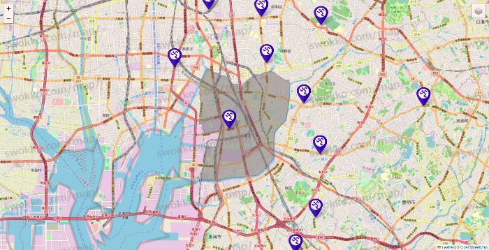 愛知県のエニタイムフィットネスの店舗地図