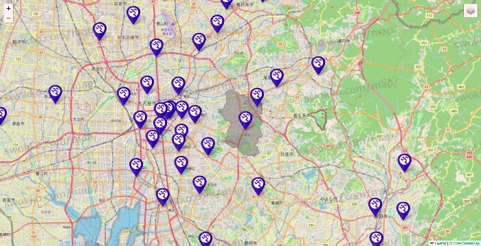 愛知県のエニタイムフィットネスの店舗地図