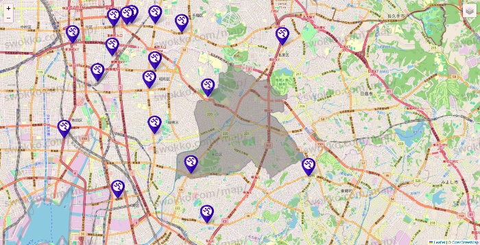 愛知県のエニタイムフィットネスの店舗地図