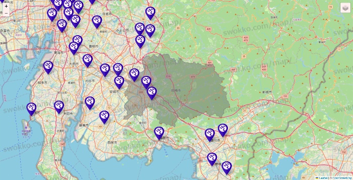 愛知県のエニタイムフィットネスの店舗地図