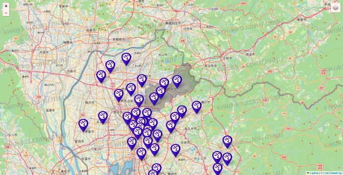 愛知県のエニタイムフィットネスの店舗地図