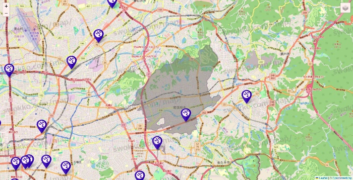 愛知県のエニタイムフィットネスの店舗地図