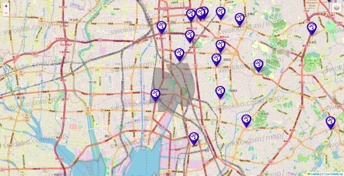 愛知県のエニタイムフィットネスの店舗地図