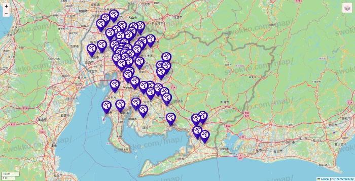 愛知県のエニタイムフィットネスの店舗地図