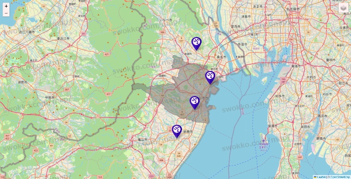 三重県のエニタイムフィットネスの店舗地図