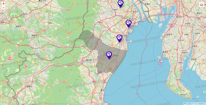 三重県のエニタイムフィットネスの店舗地図