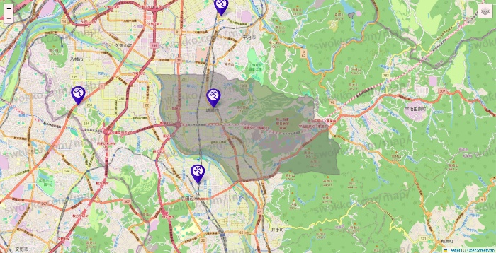 京都府のエニタイムフィットネスの店舗地図