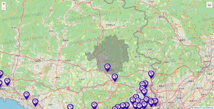兵庫県のエニタイムフィットネスの店舗地図