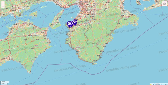 和歌山県のエニタイムフィットネスの店舗地図