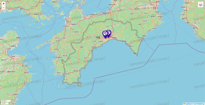 高知県のエニタイムフィットネスの店舗地図