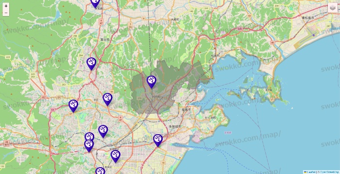 宮城県のエニタイムフィットネスの店舗地図