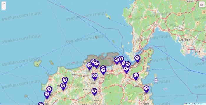 福岡県のエニタイムフィットネスの店舗地図