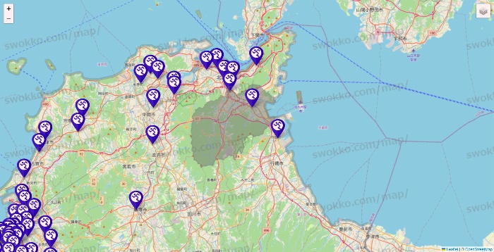 福岡県のエニタイムフィットネスの店舗地図